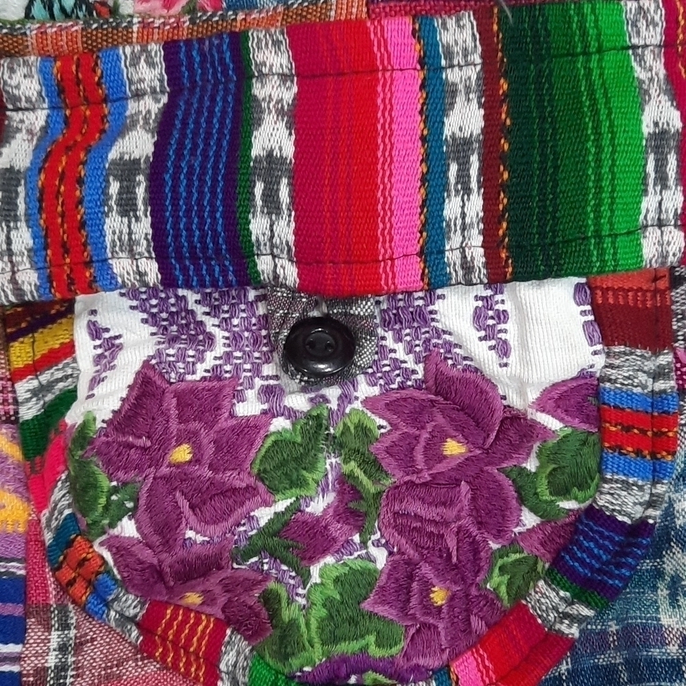 Upcyled Patch Embroidered Handmade Purse - Picture 2 of 6